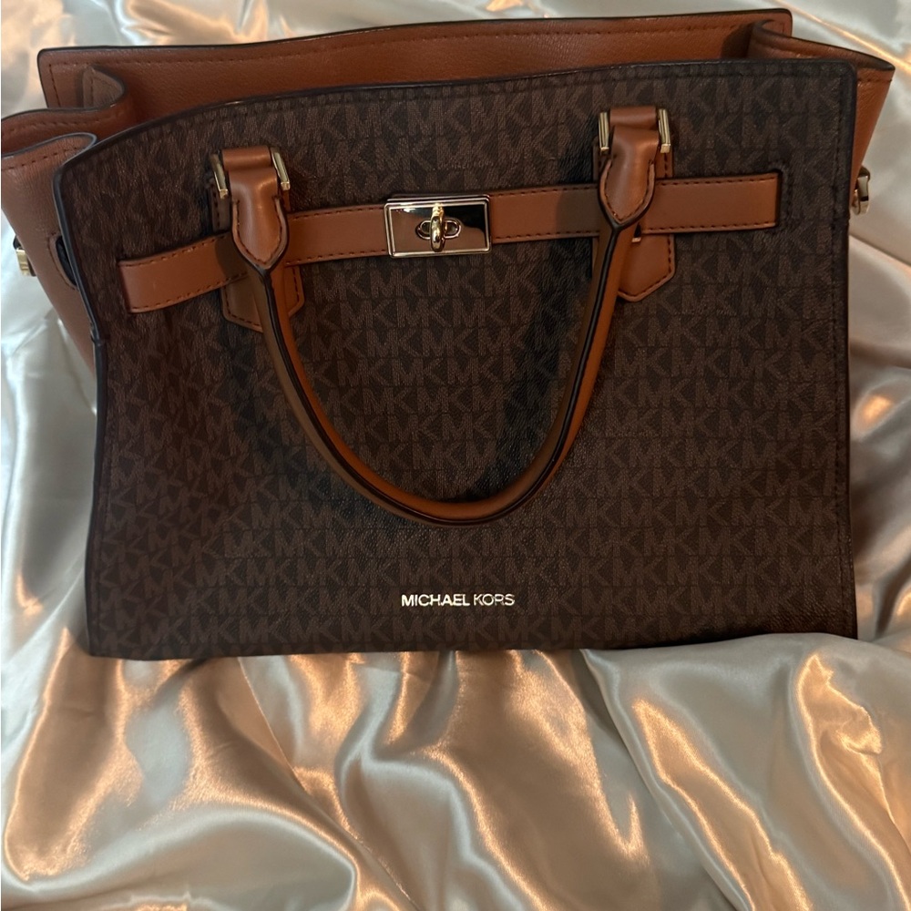 Michael Kors Dark Brown and Tan Tote